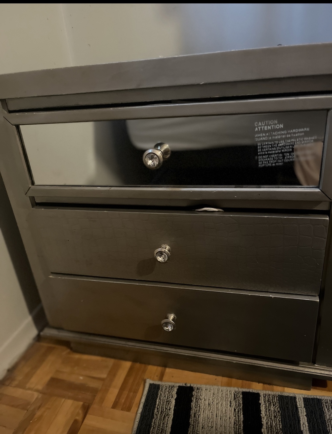 Moving Sale : Brick Silver Night Stand