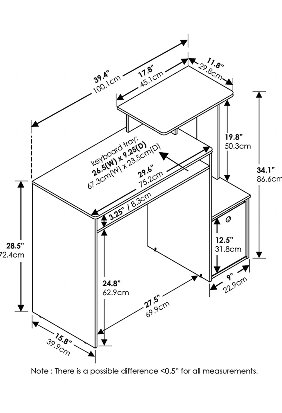 Multipurpose Home Office Computer Writing Desk/ Table image indicator(6)