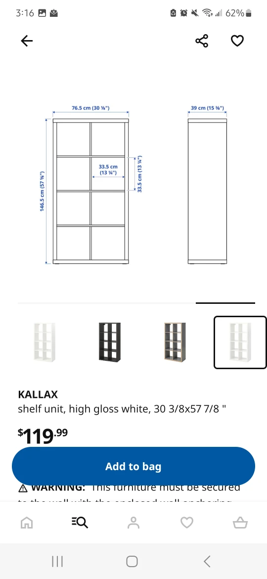 ikea high glossy book shelf unit - photo 2