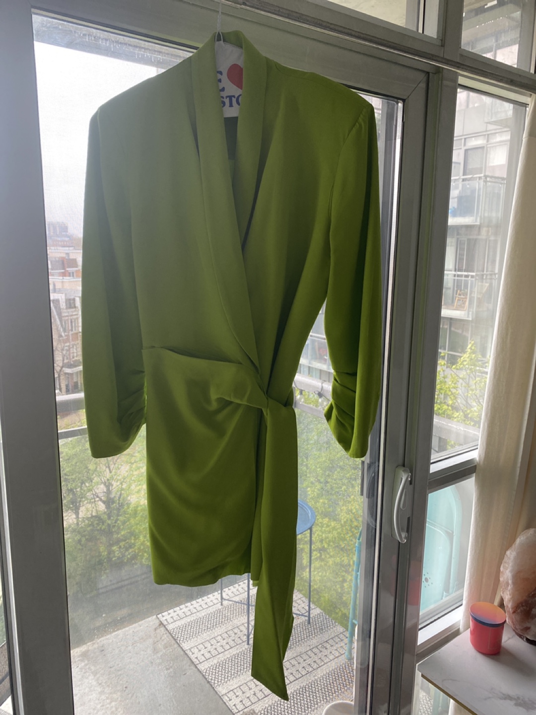 Zara mini wrap dress - green thumbnail
