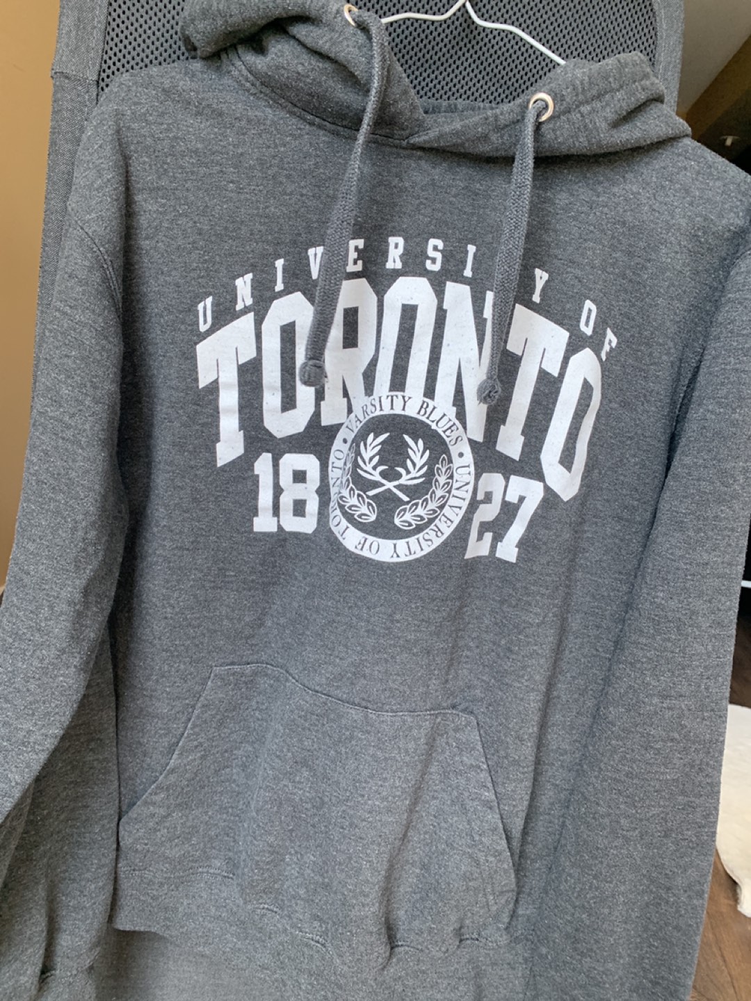 Unisex Grey UofT hoodie (size small) thumbnail