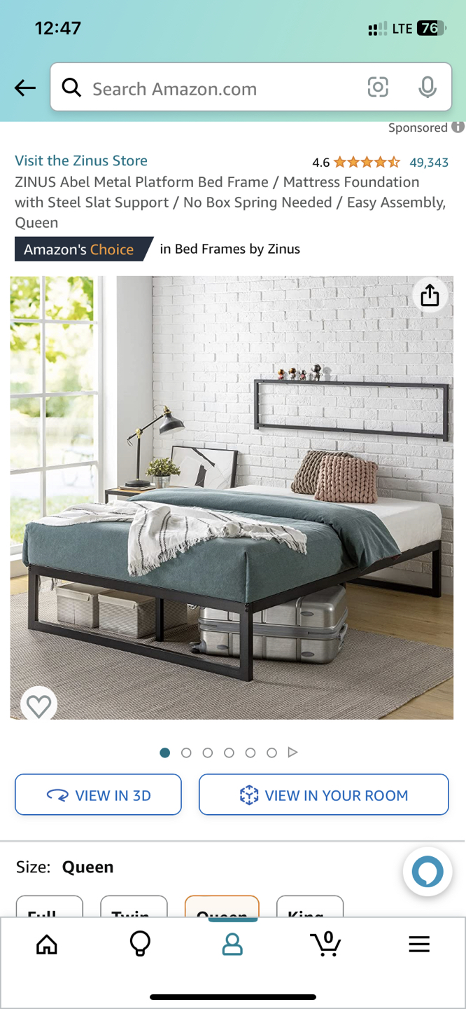Queen size bed frame