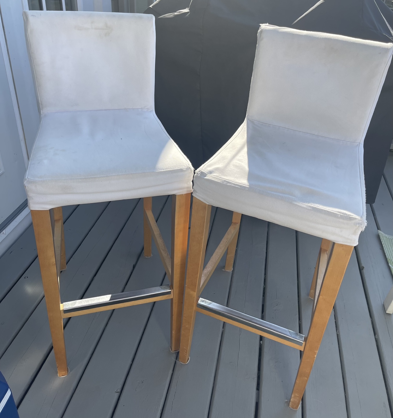 4 Ikea barstool chairs with removable/ washable covers