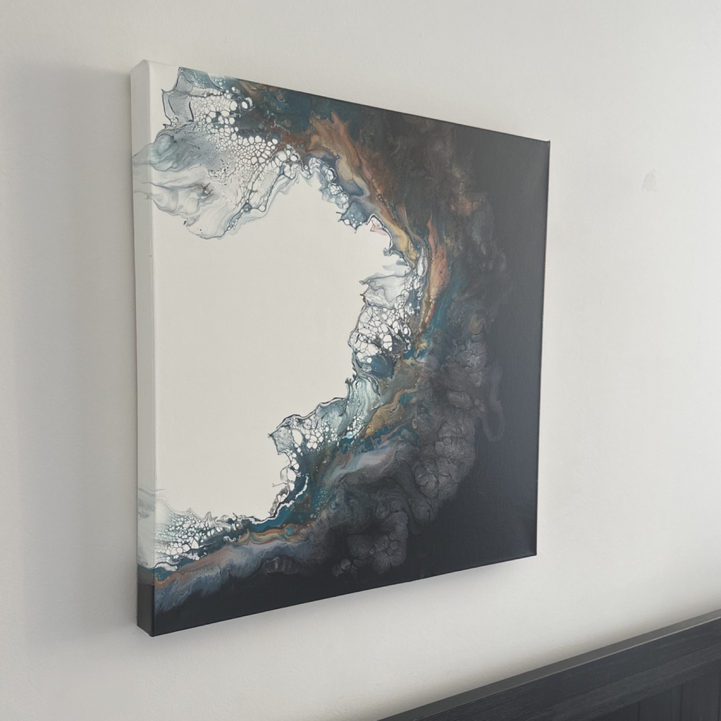 2 amazing modern oil drip paintings