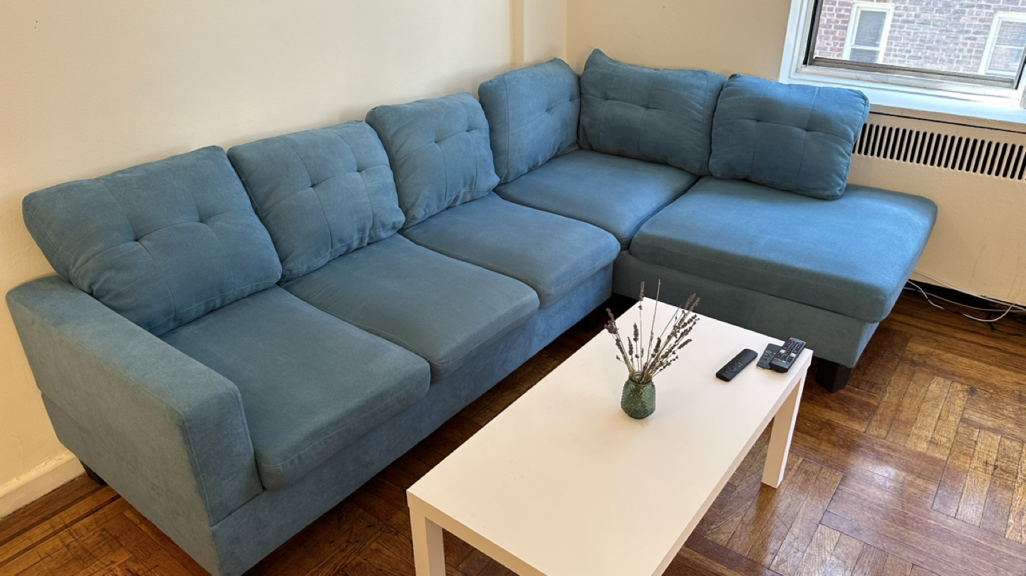 Turquoise 98” 2 piece sectional sofa - photo 3