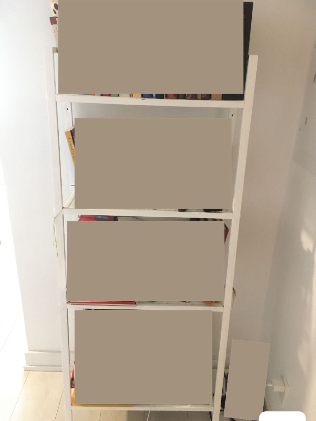 Cute white metal bookshelf