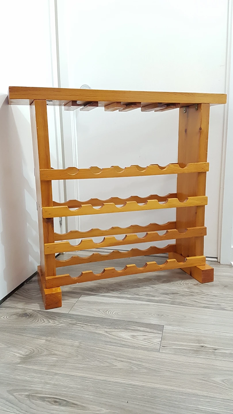 Wooden Wine Rack with Wine Glass Holder. - photo 2