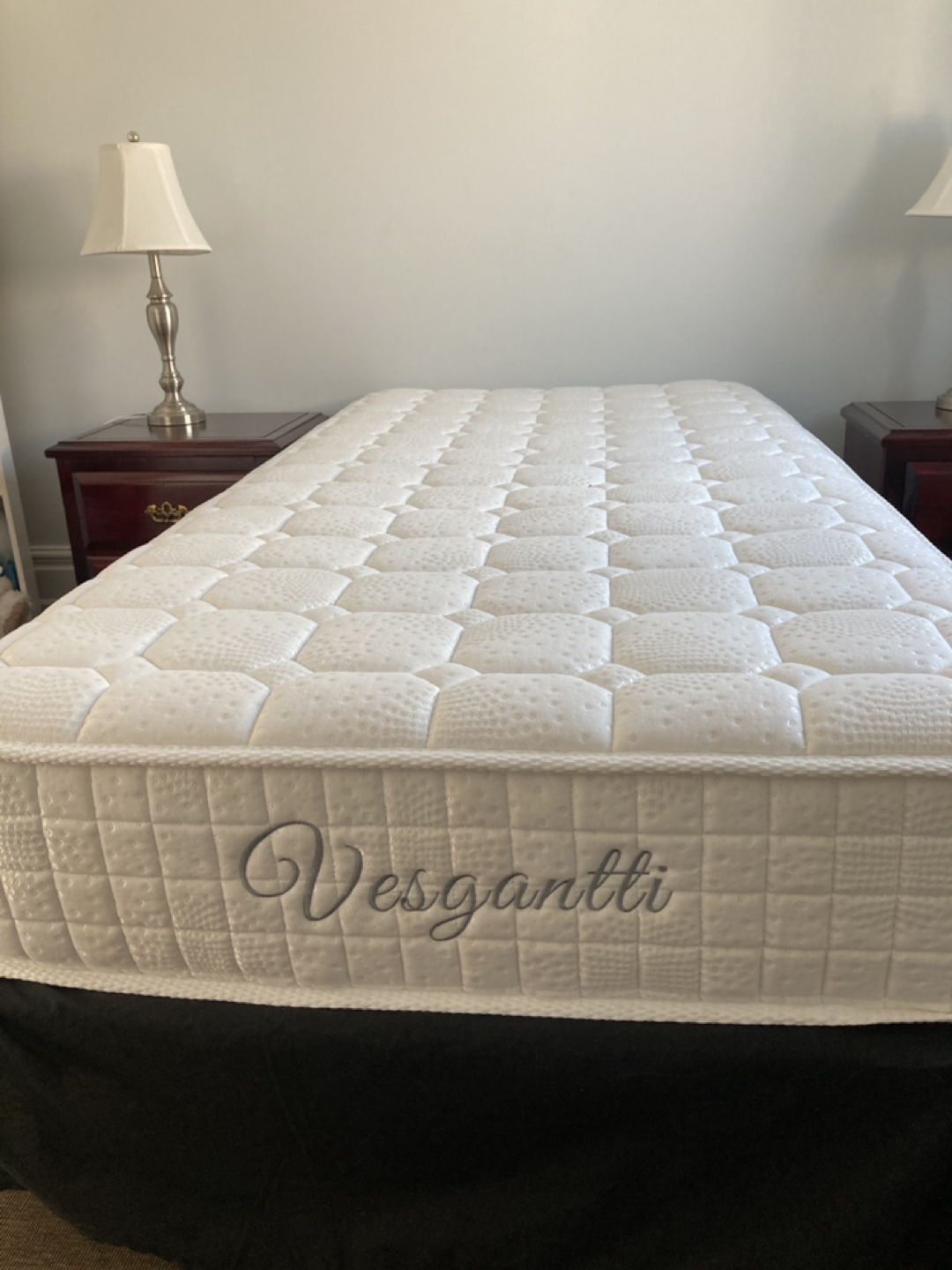 Barely used twin XL mattress and bed frame thumbnail