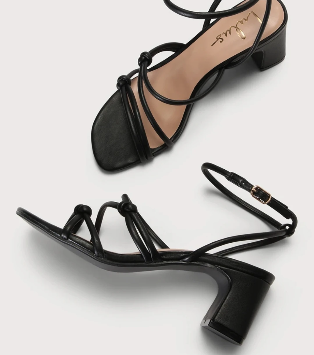 Black Strappy Heels - Size 7 image indicator(4)