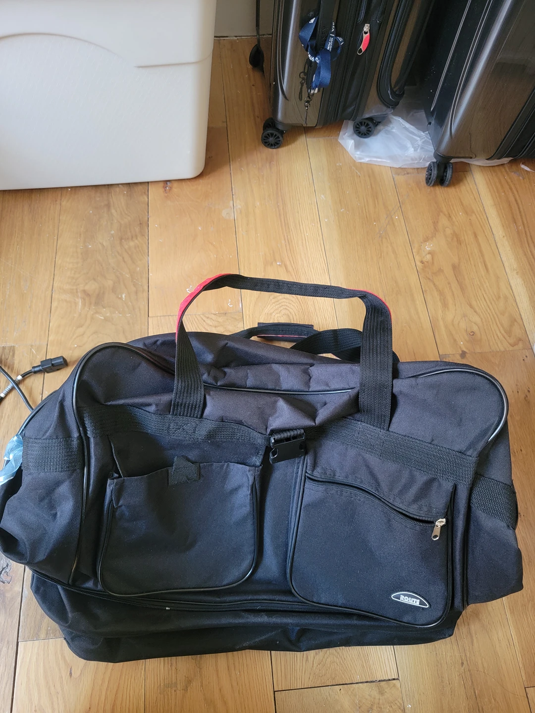 huge black bag that can adjust