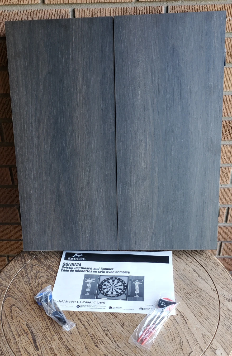 EastPoint Sonoma Sisal Bristle Dartboard & Cabinet Set w/ 6 Dart - photo 3