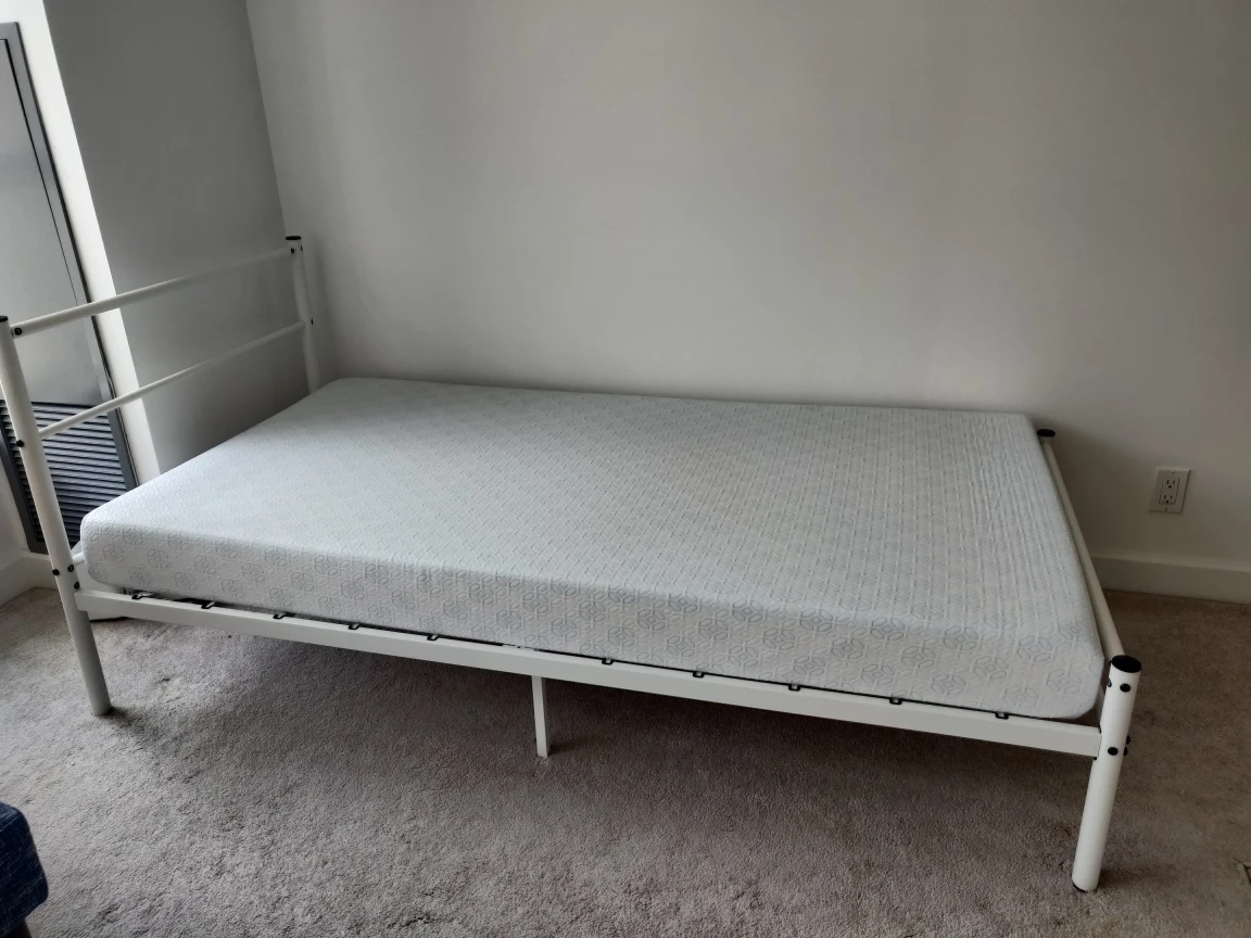 Twin Sized Metal Bed Frame (White) - photo 3