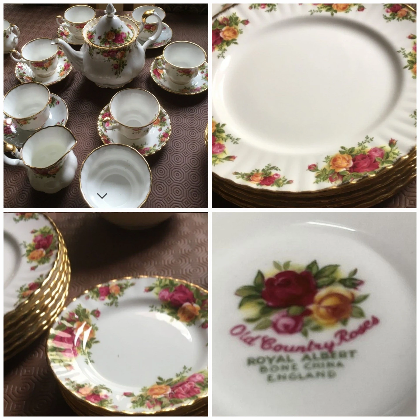 Royal Albert "Old Country Roses " Ser for 6 Plus Tea /Coffee Pot thumbnail