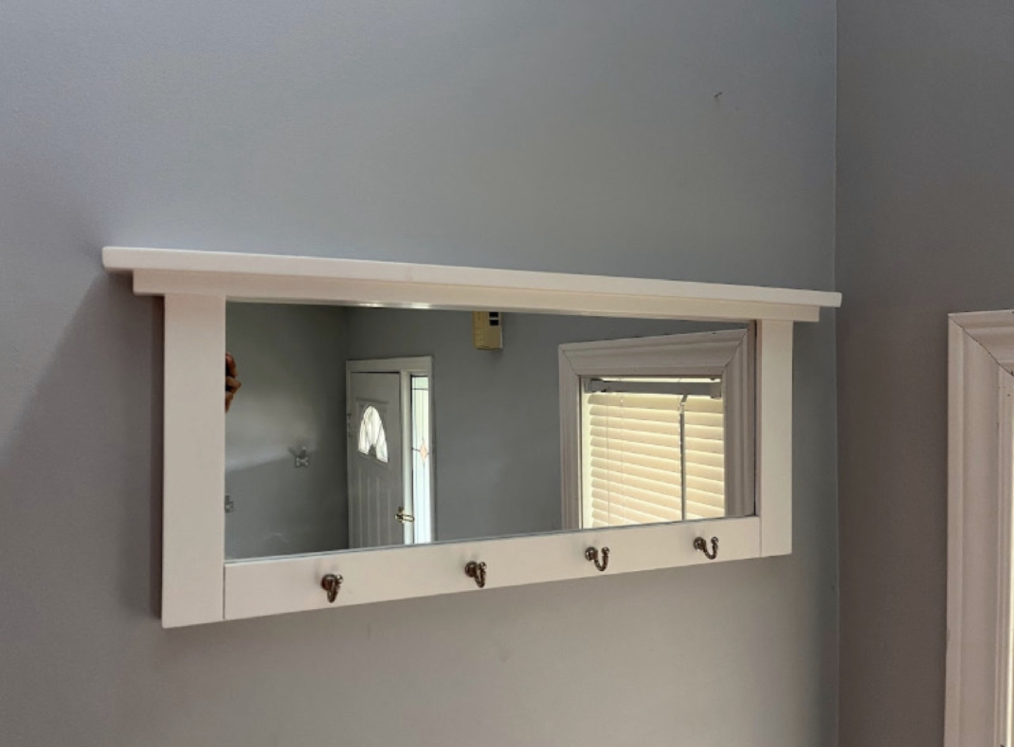 Wall Mounted Coat Rack with Mirror