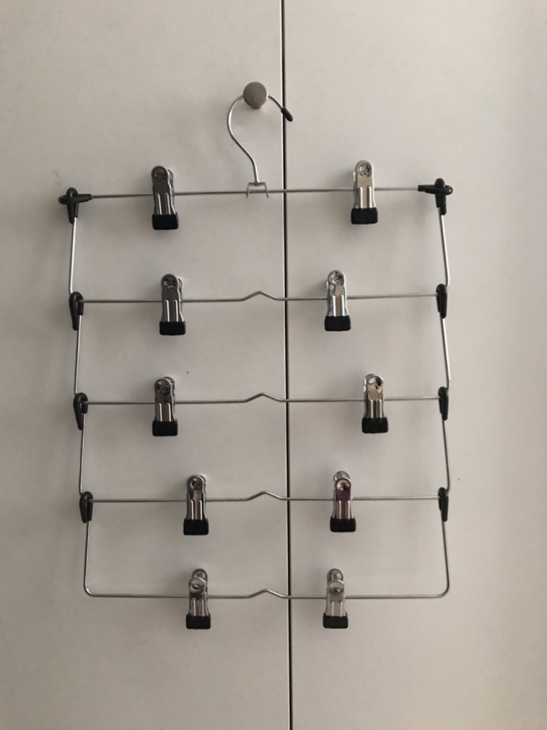 Space saving 5 tier metal hangers with clips (pack of 4)