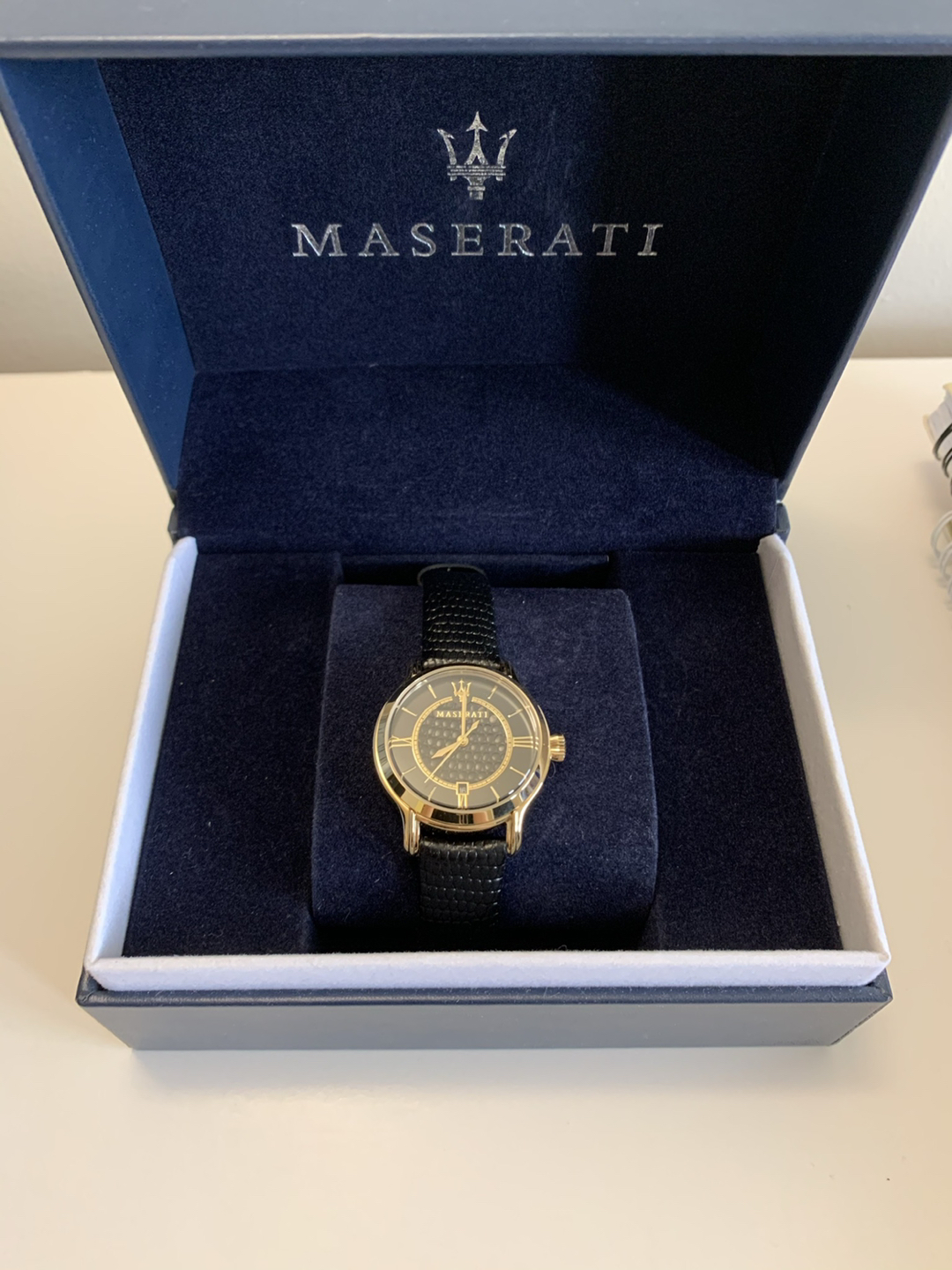 Maserati Stainless Steel & Leather Strap Watch 34mm