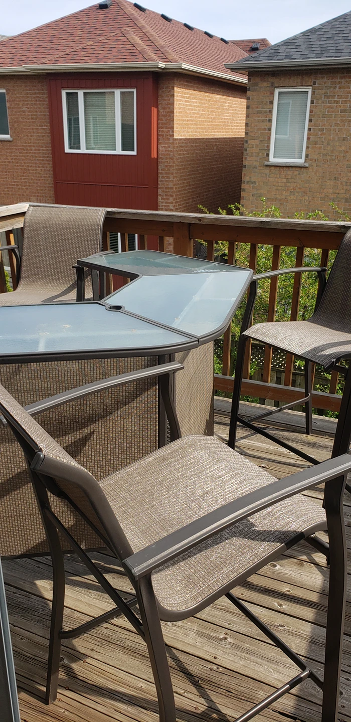 Outdoor / Exterior bar C shape.  4 chairs, pillows included. image indicator(5)