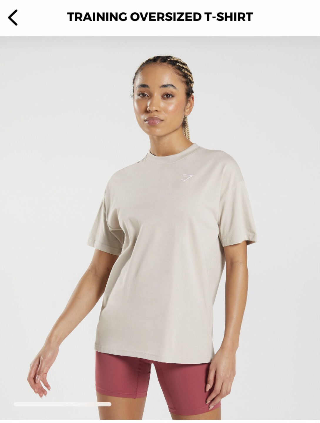 Gymshark Oversized Training T-shirt (Truffle Brown, L) image indicator(4)