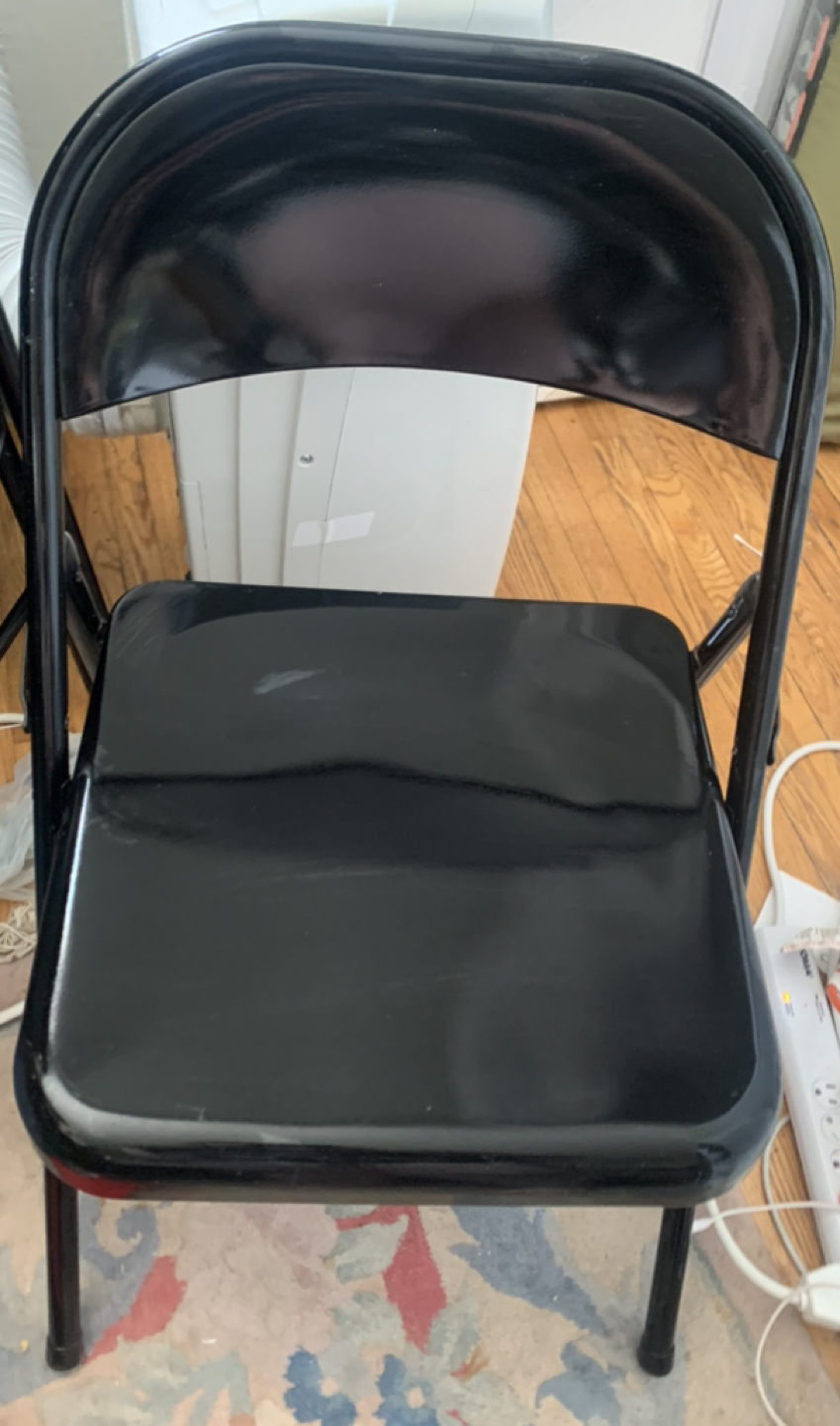 Black metal chairs