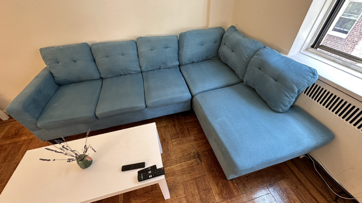 Turquoise 98” 2 piece sectional sofa - photo 4