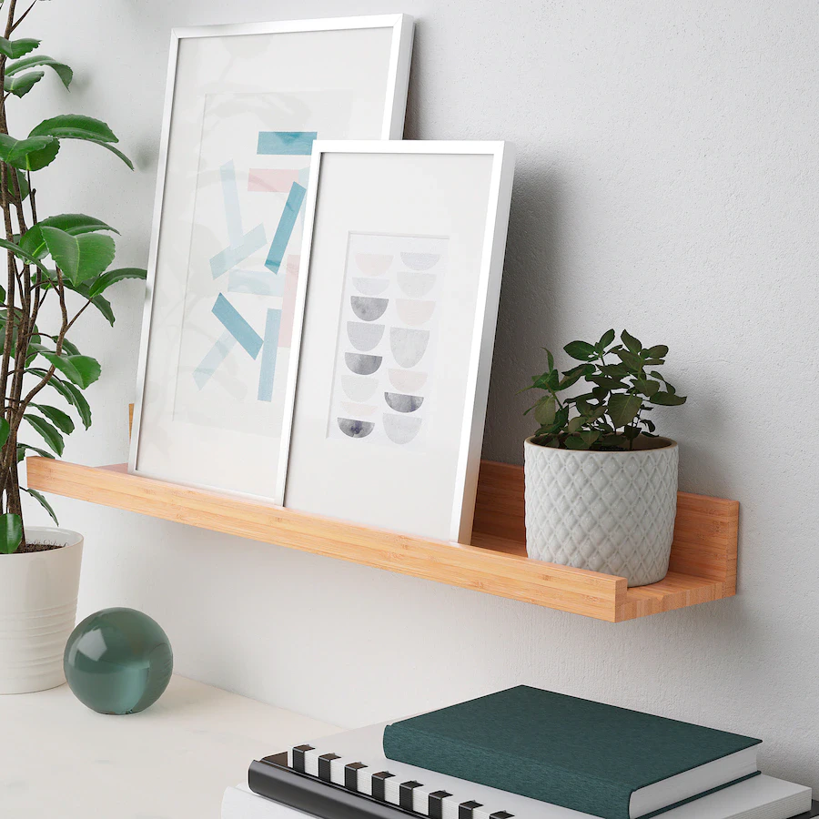 3 Shelves, Picture ledge, bamboo, 75 cm (29 1/2 ") thumbnail