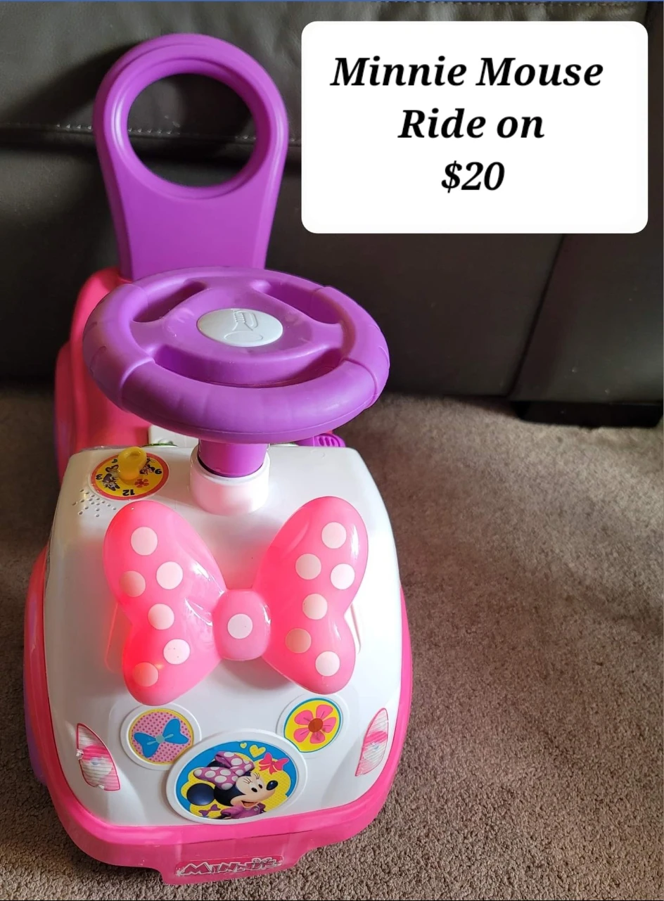 Minnie mouse lights & sounds ride on - $20