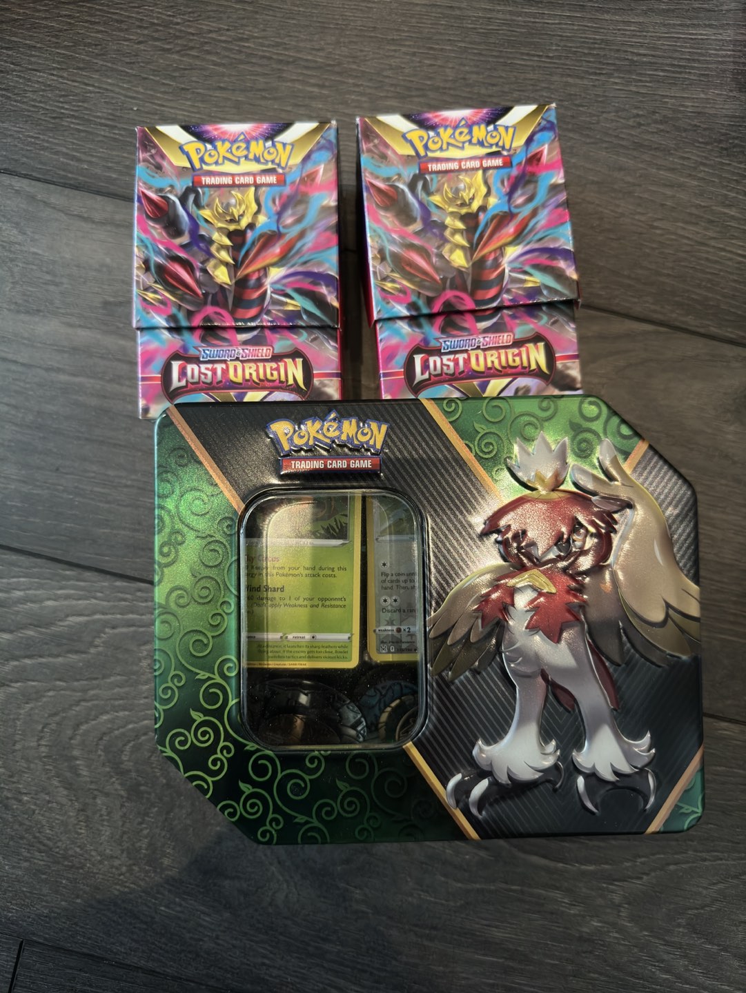 Bulk Pokémon cards with tin and coins thumbnail