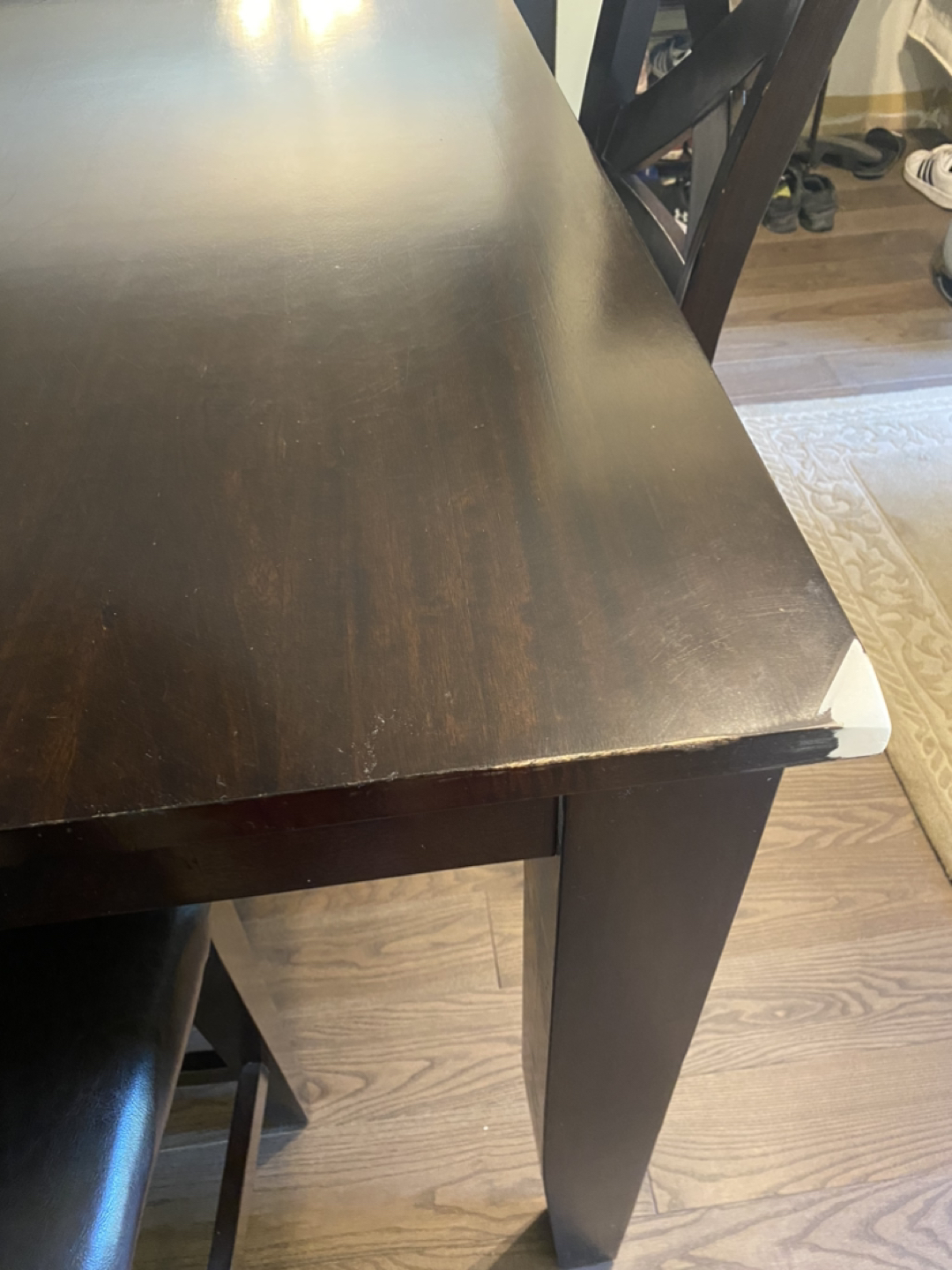 High seating dining table plus leaf and 8 chairs image indicator(5)