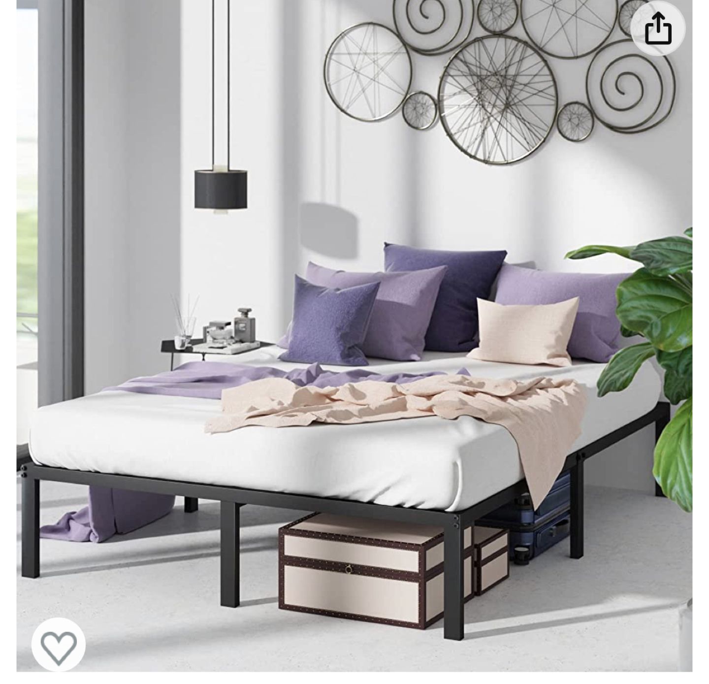 ZINUS Yelena 14 Inch Metal Platform Bed Frame