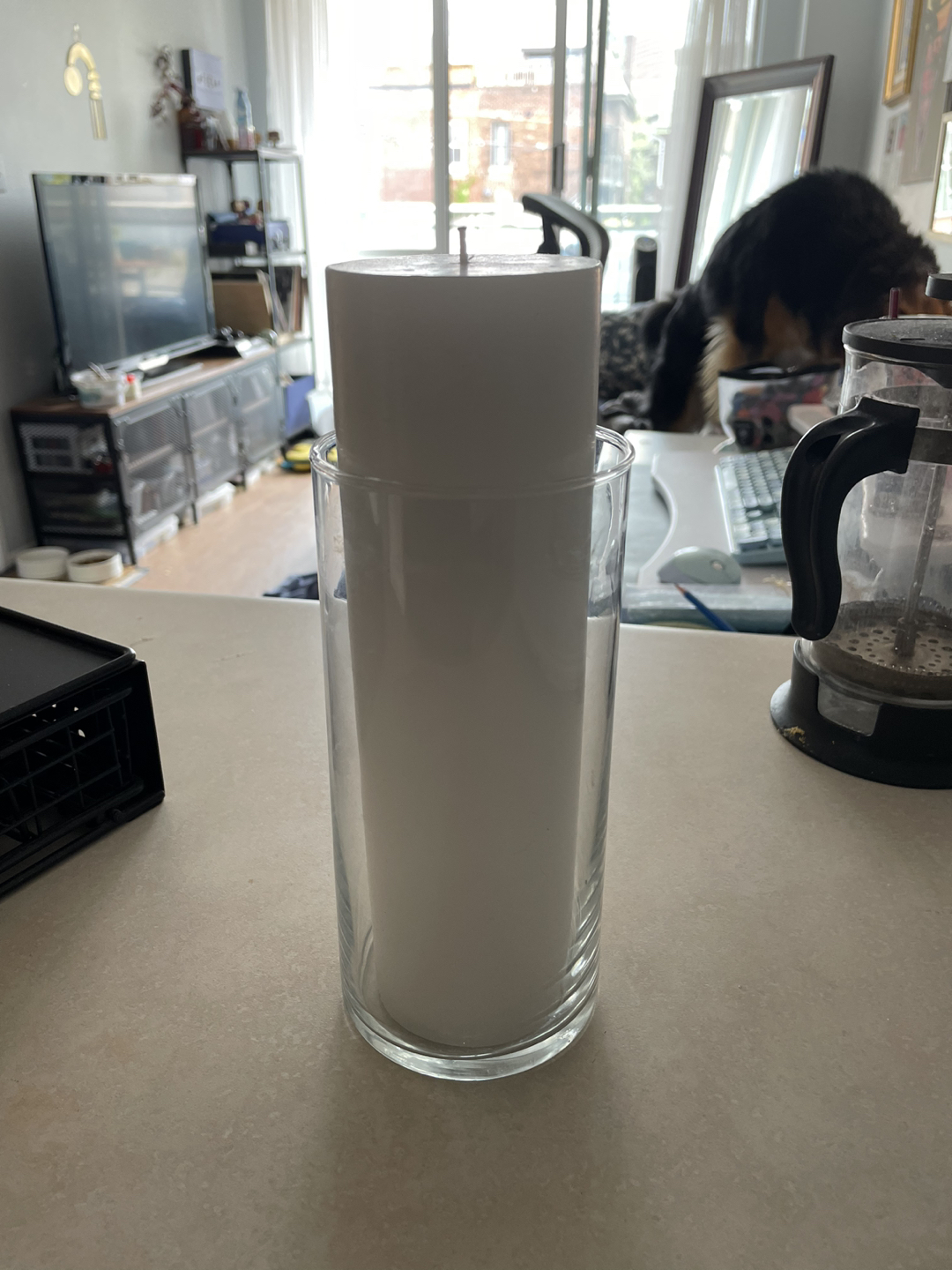 Large candle + candle holder thumbnail