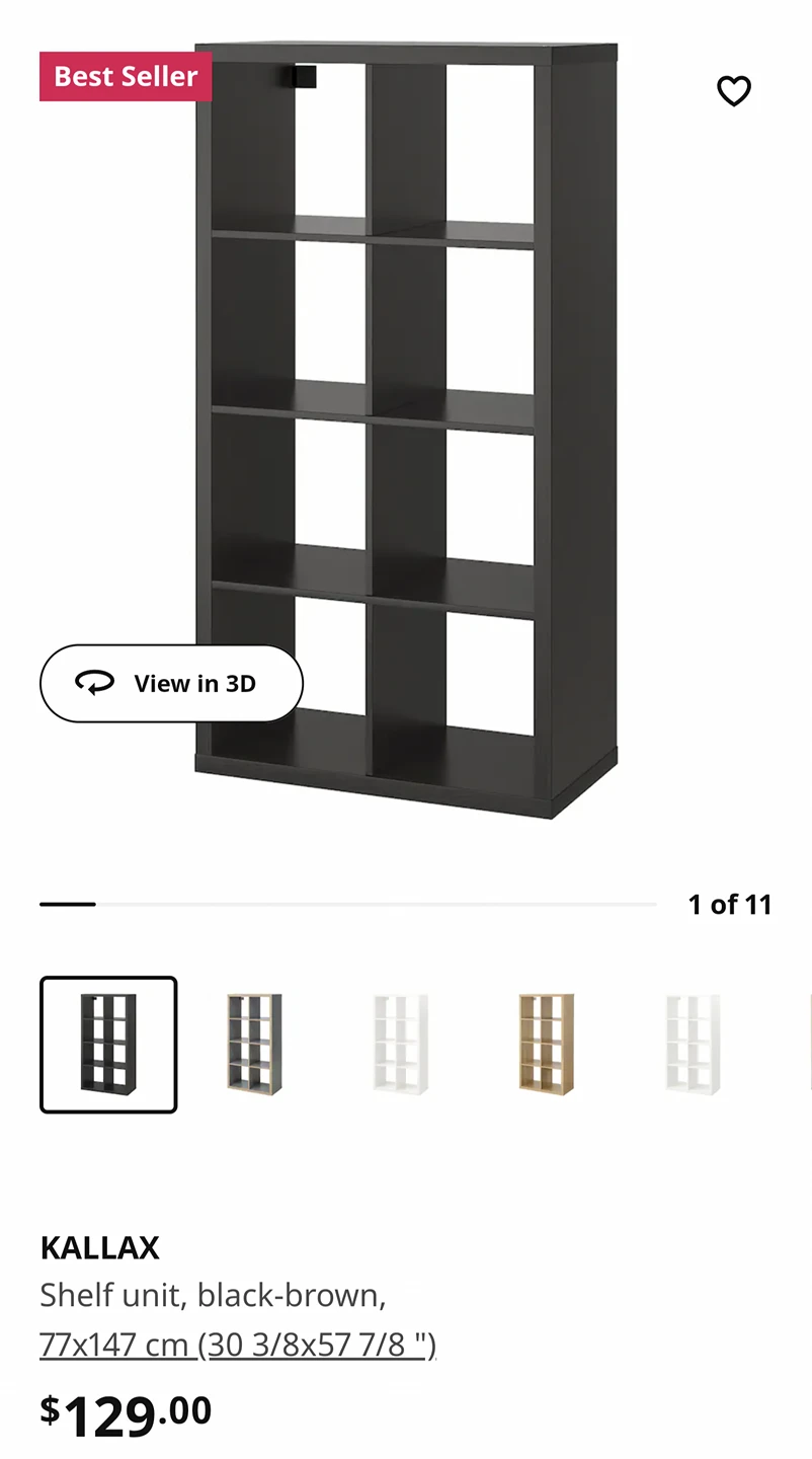 Ikea Kallax 8 cube shelf