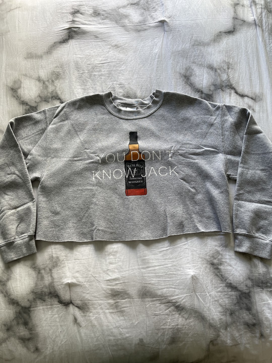 Custom gray crop sweater thumbnail