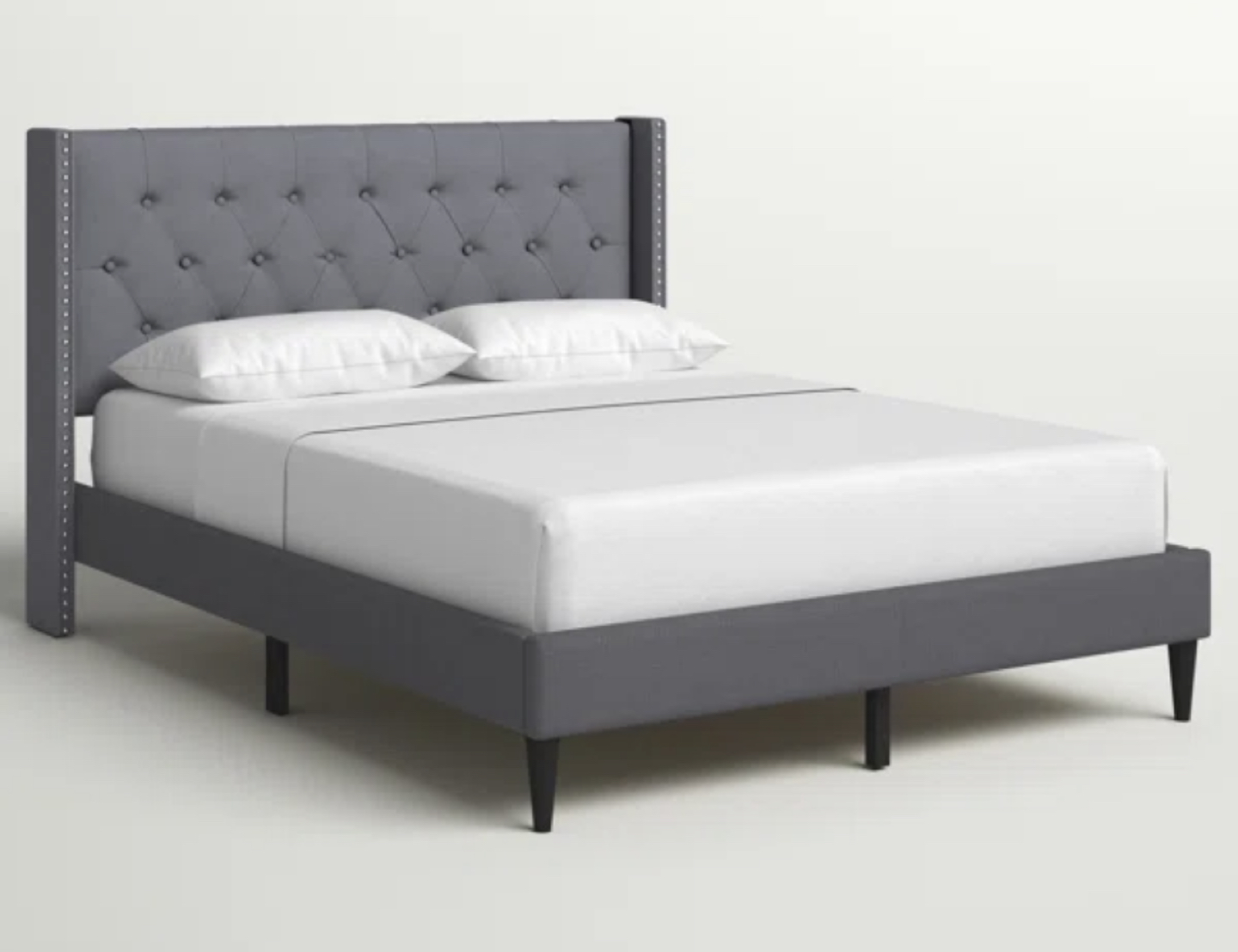 Tufted grey bed - photo 2