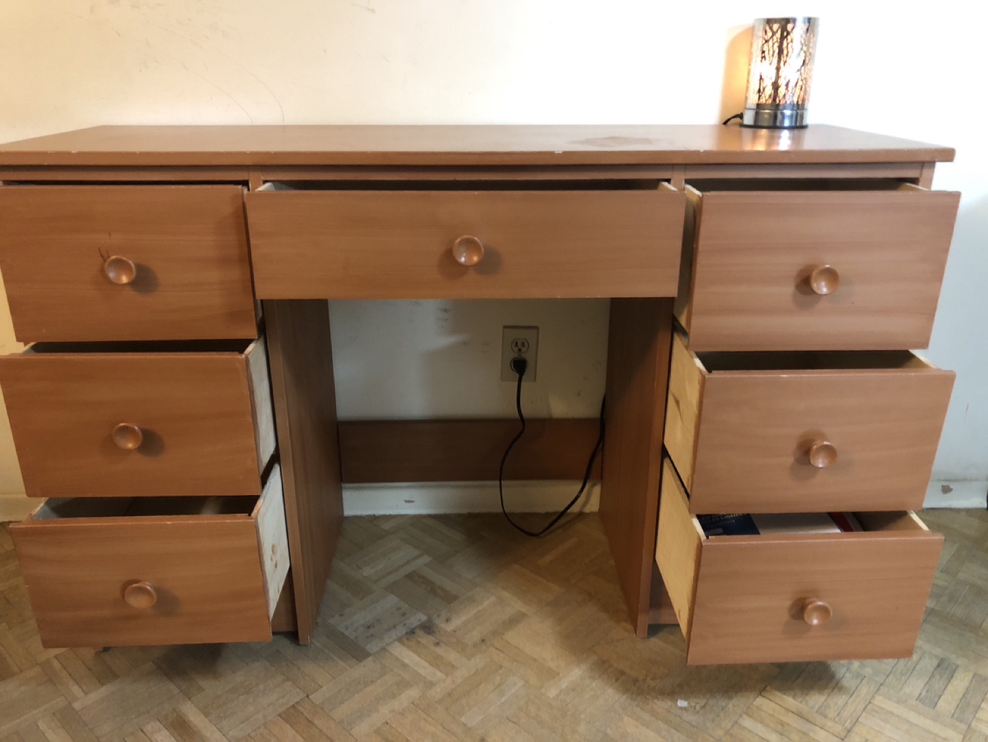 Wooden study table with drawers