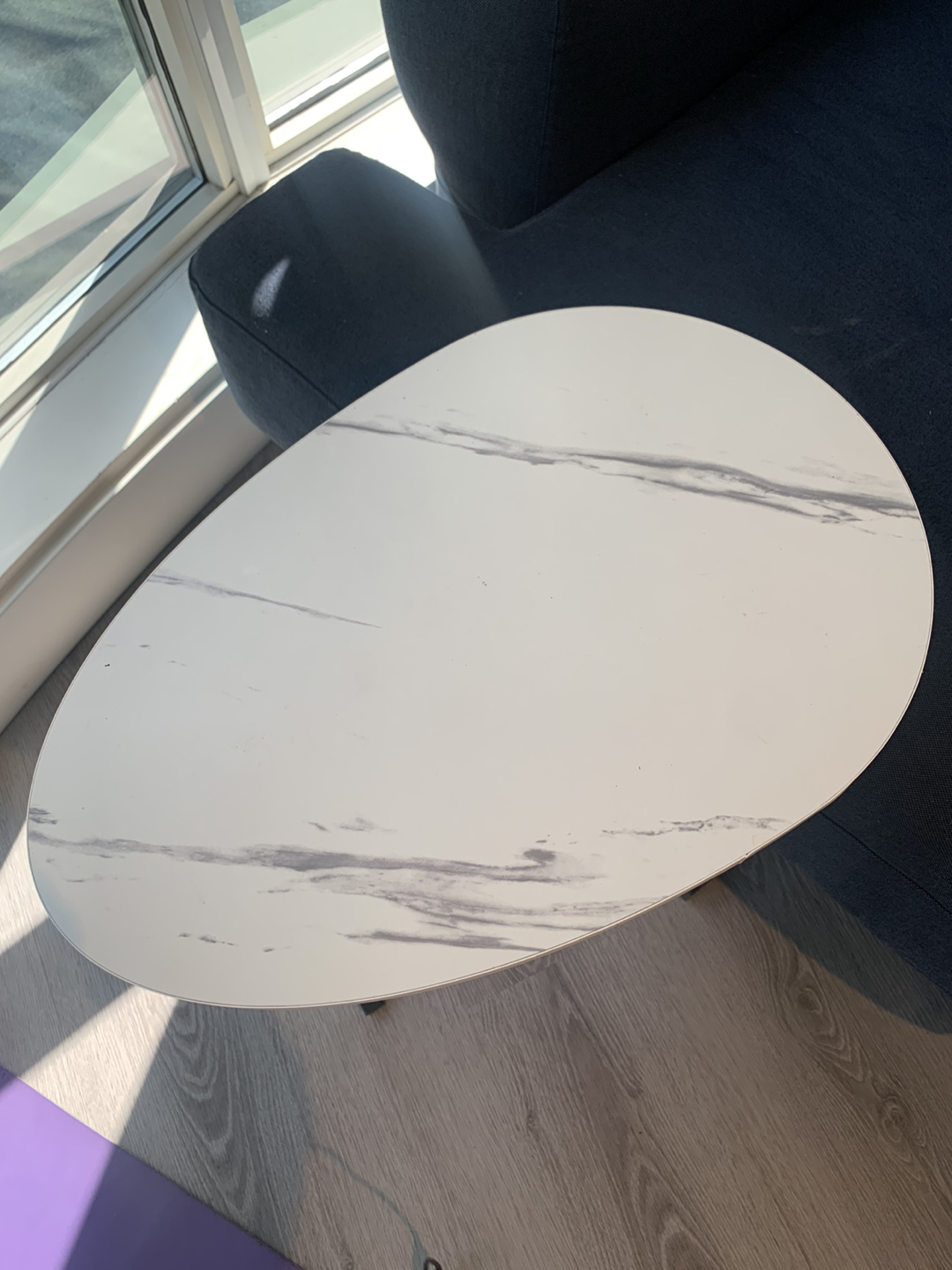 🌱 White marbling side table - photo 2