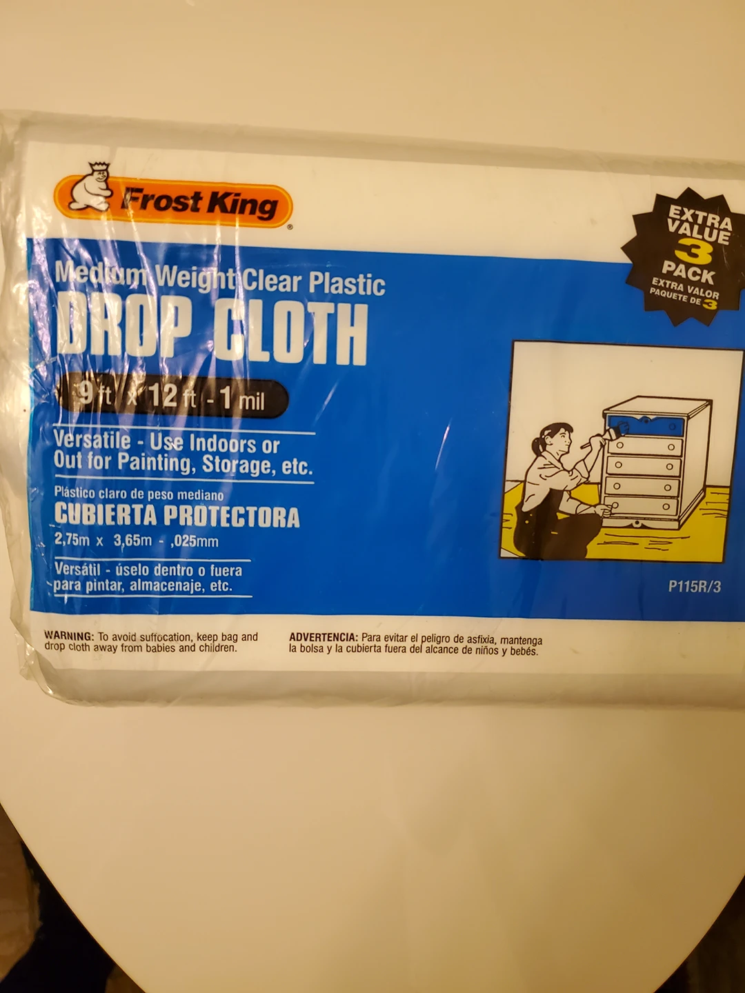 2x 3 pack medium weight clear plastic drop cloths 🌱 thumbnail