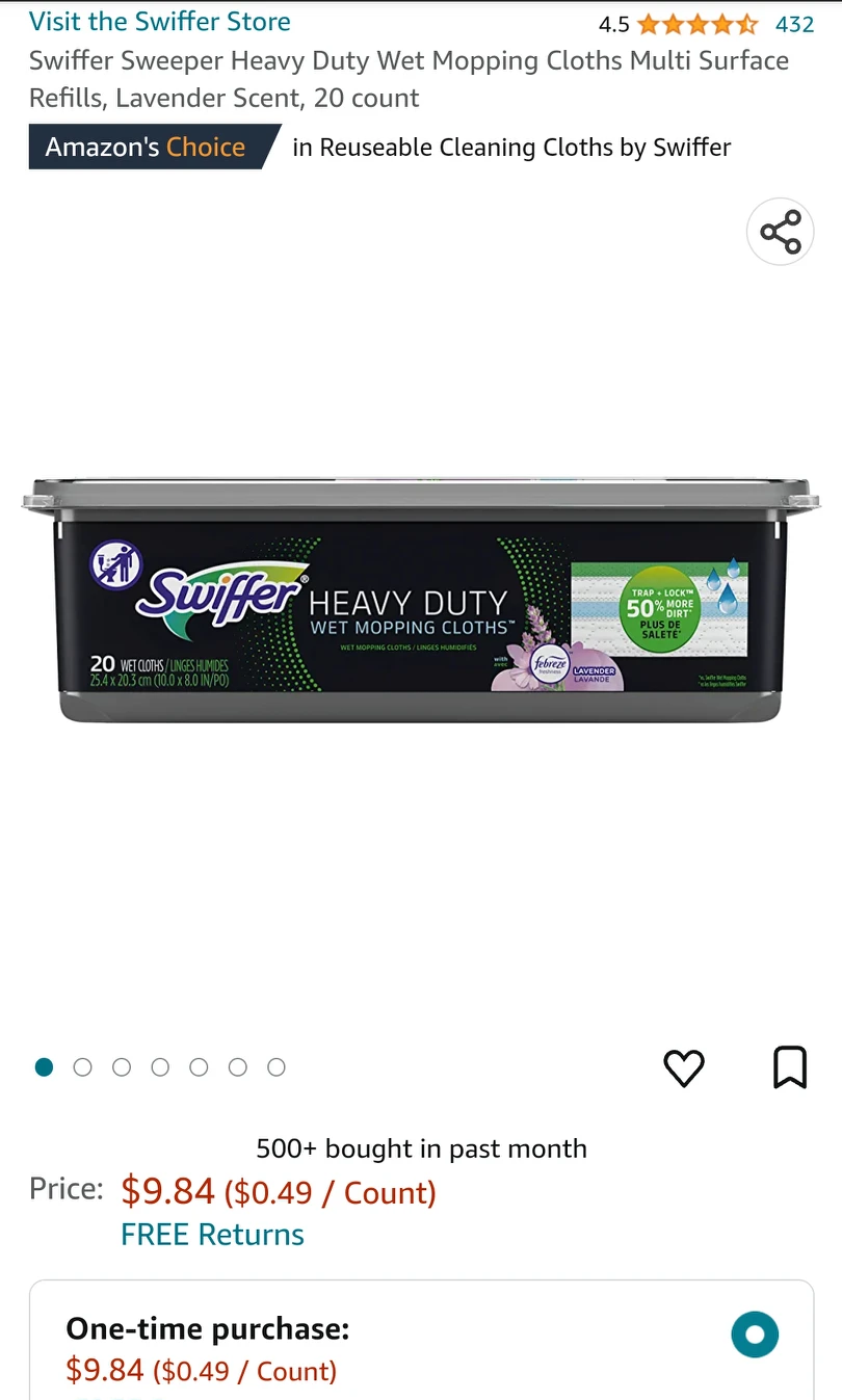 Swiffer Wet Mopping Cloths 20 Sheets - $5 - photo 4