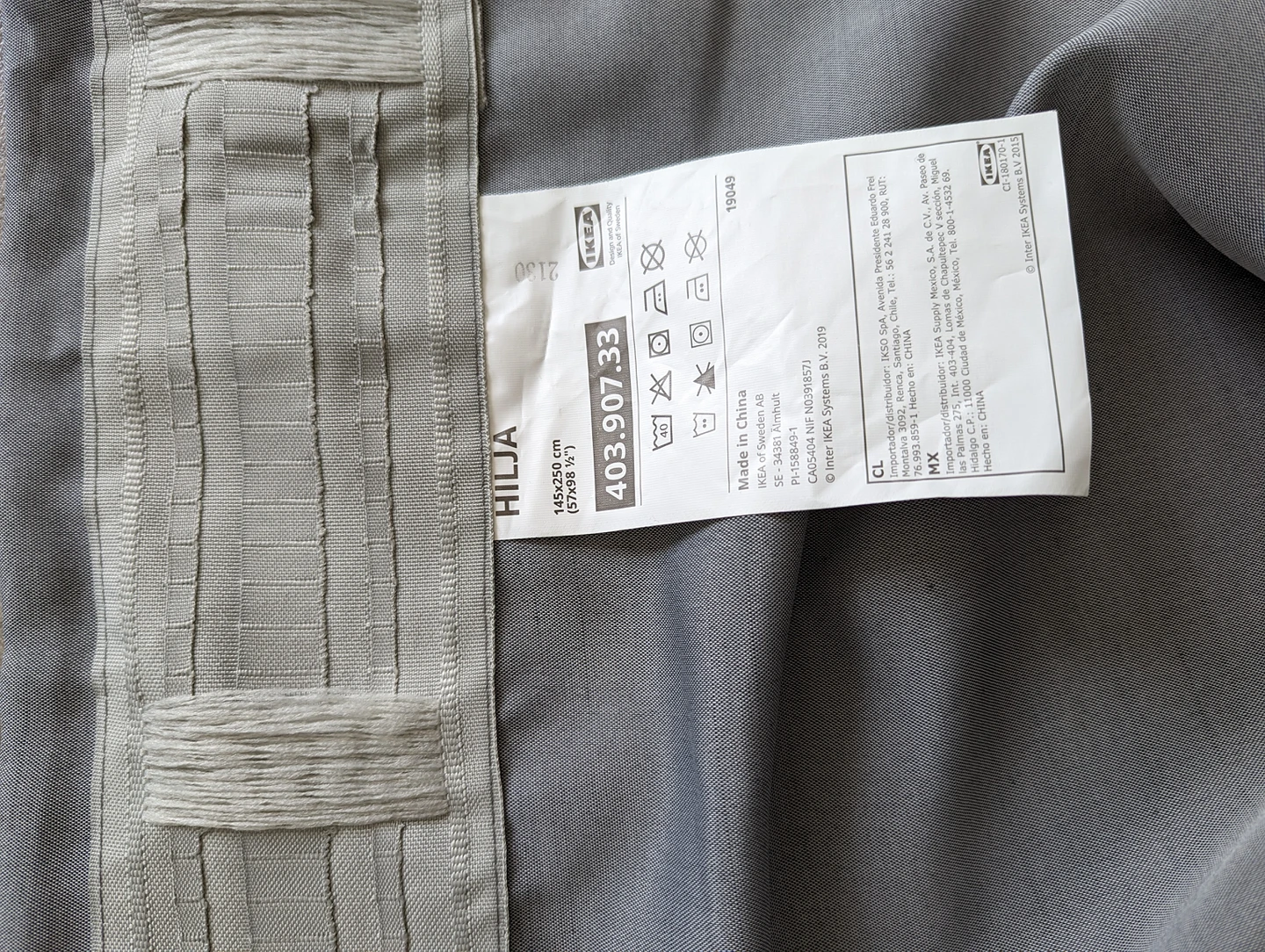 Ikea Hilja Curtains - 1Pair Gray - 145*250cms thumbnail
