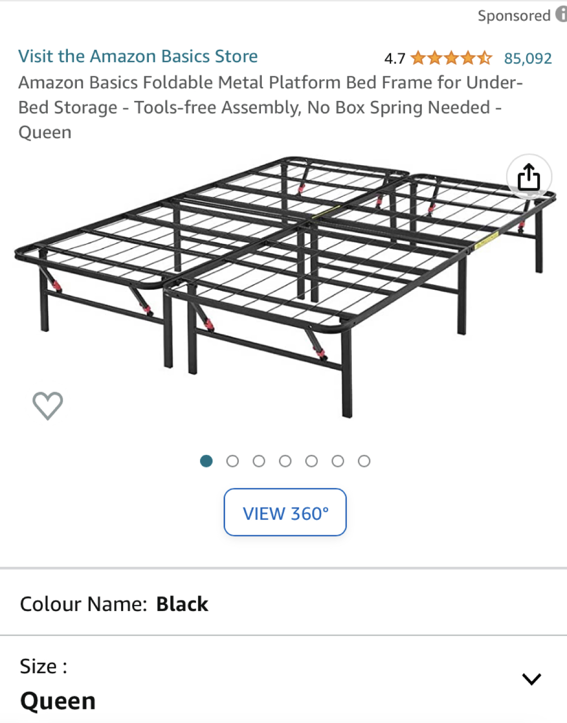 Queen bed frame / base no box spring needed