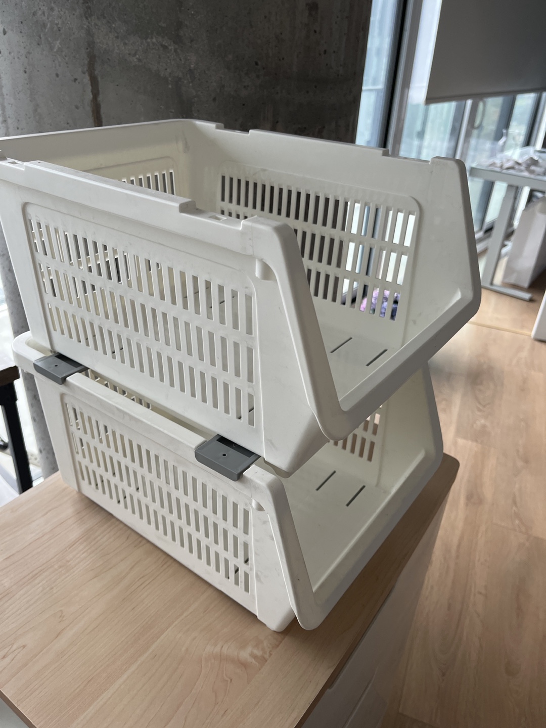 Stackable kitchen storage basket