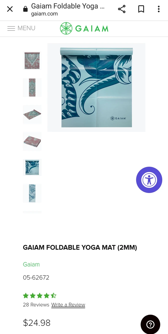 GAIAM Foldable Travel Yoga Mat 2mm. Like New/EUC image indicator(3)