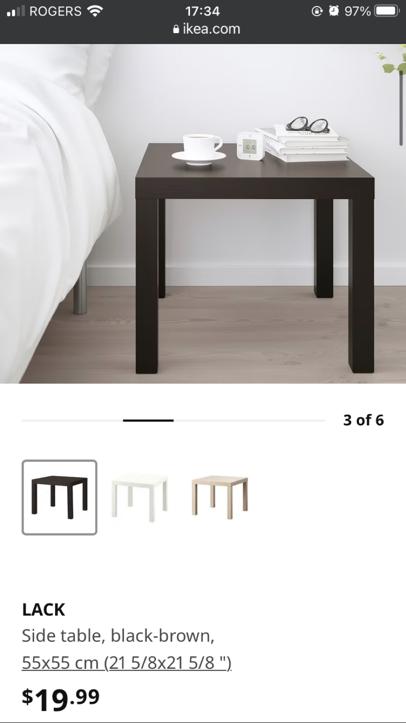 IKEA side table coffee table black 🌱 thumbnail