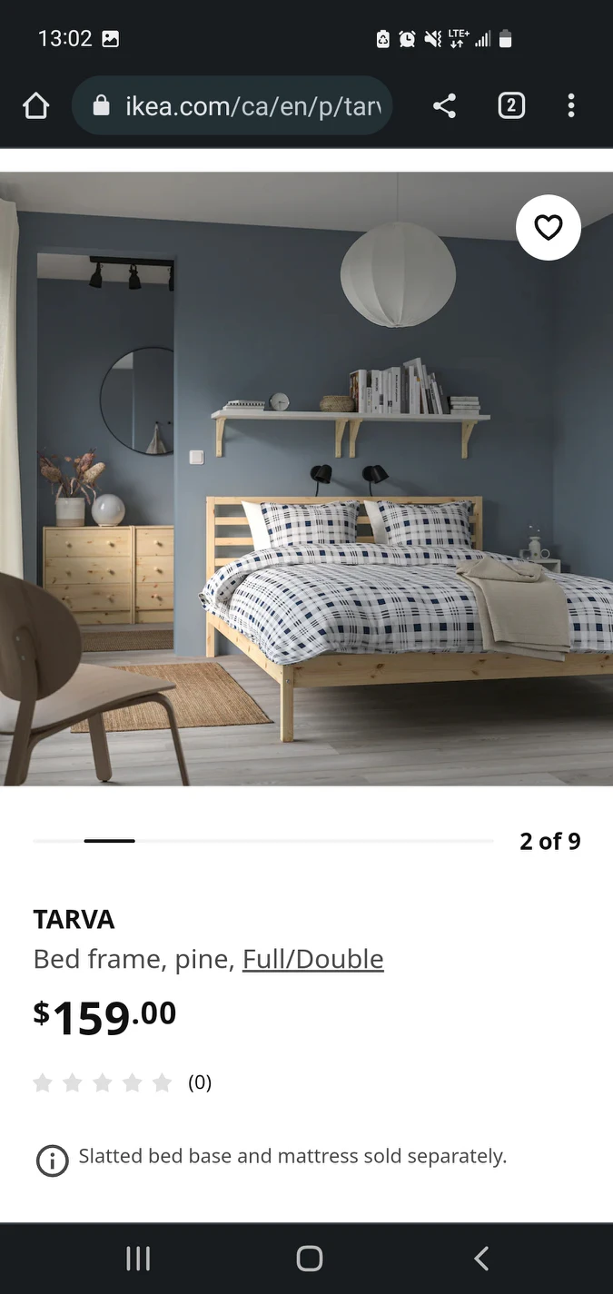 Tarva Double Bed **Frame Only** - photo 4