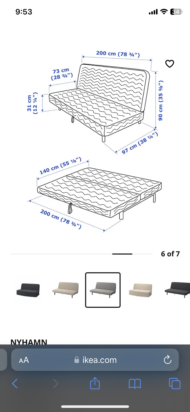 Sofa Couch - Ikea Nyhamn - photo 3