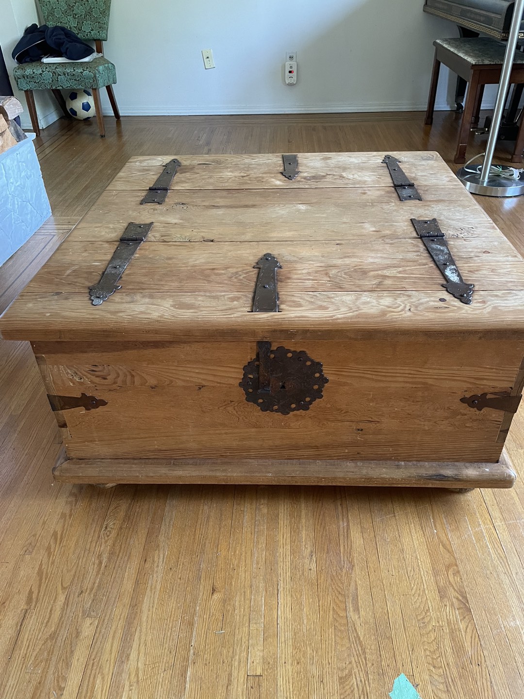 Mexican wood storage coffee table thumbnail