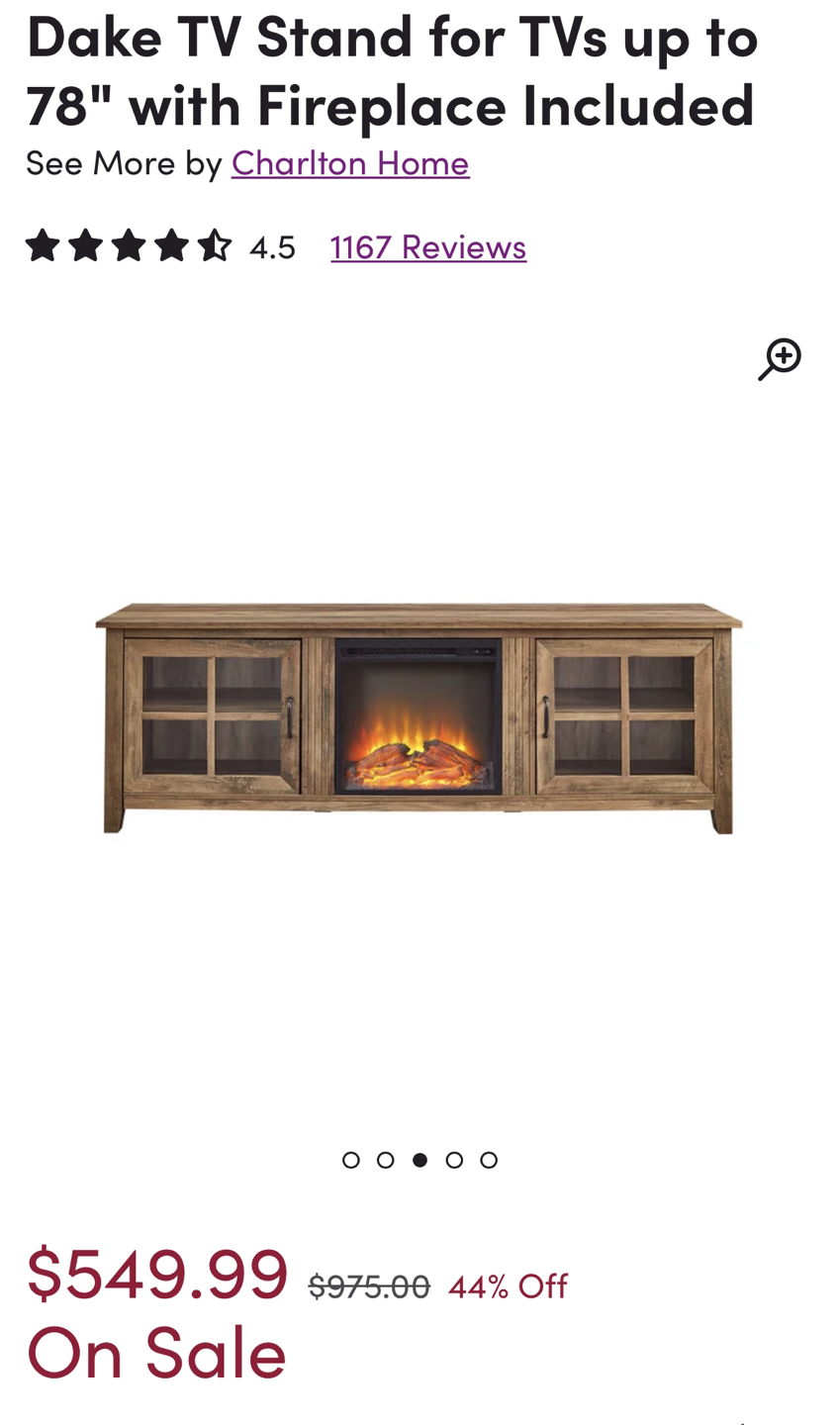 Rustic Oak TV stand with fireplace - photo 4