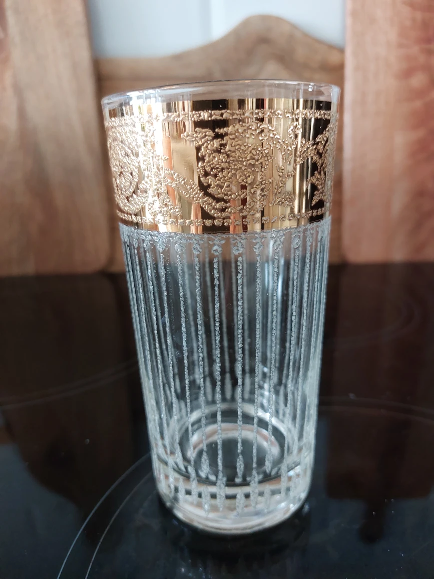 drinking glass gilded  with 24 karat gold