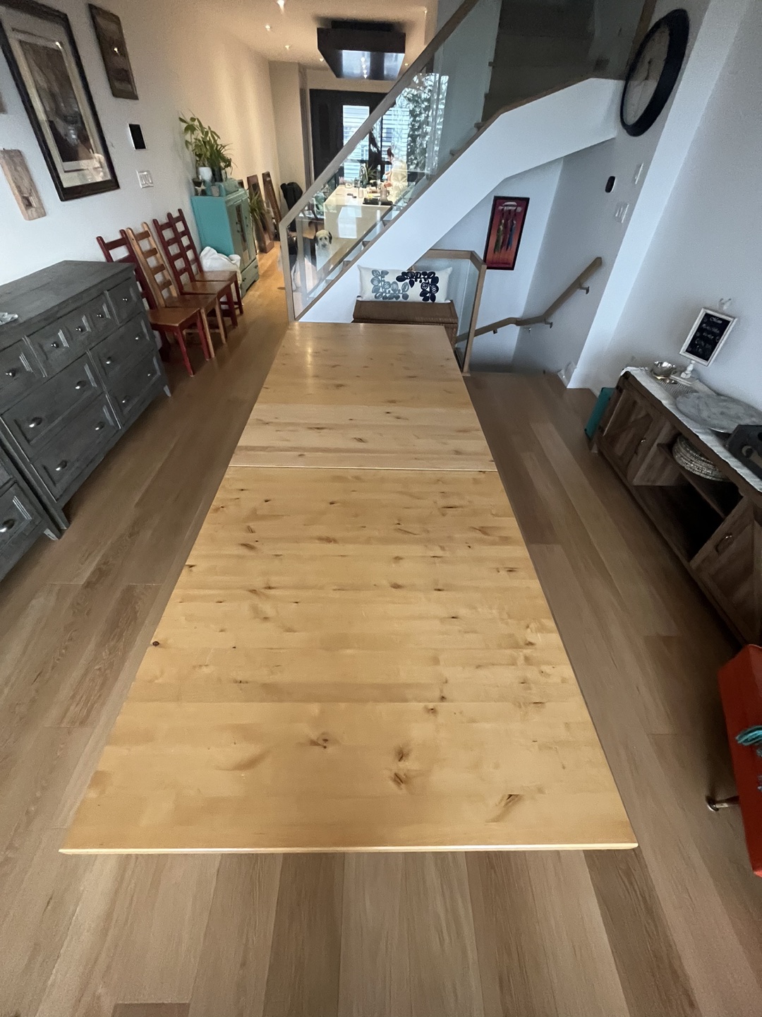 Solid Wood Dining Table with Extension - photo 5