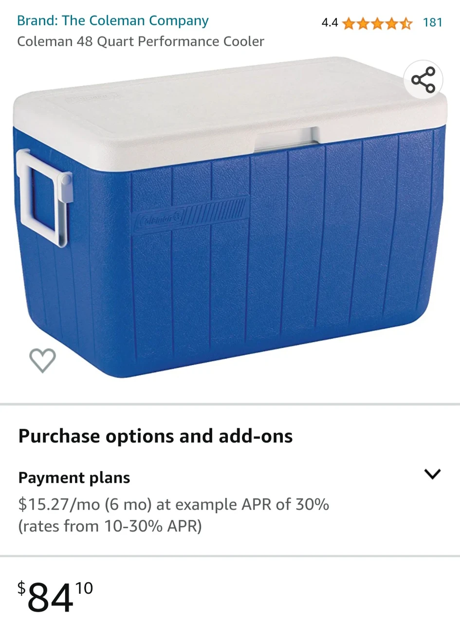 Coleman Cooler, 45.4L (76 can)  capacity
