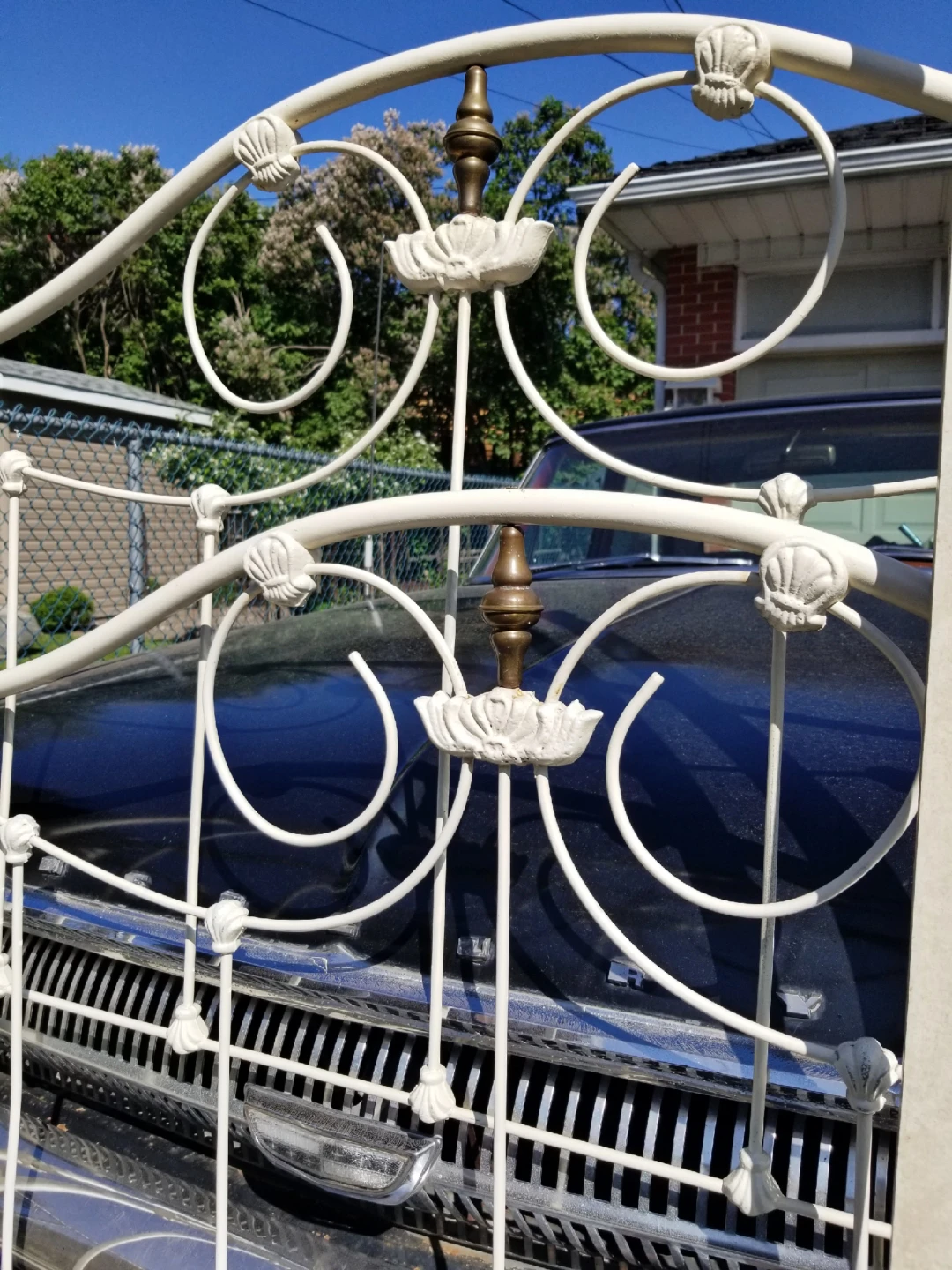 Antique Wrought Iron complete bed frame image indicator(2)